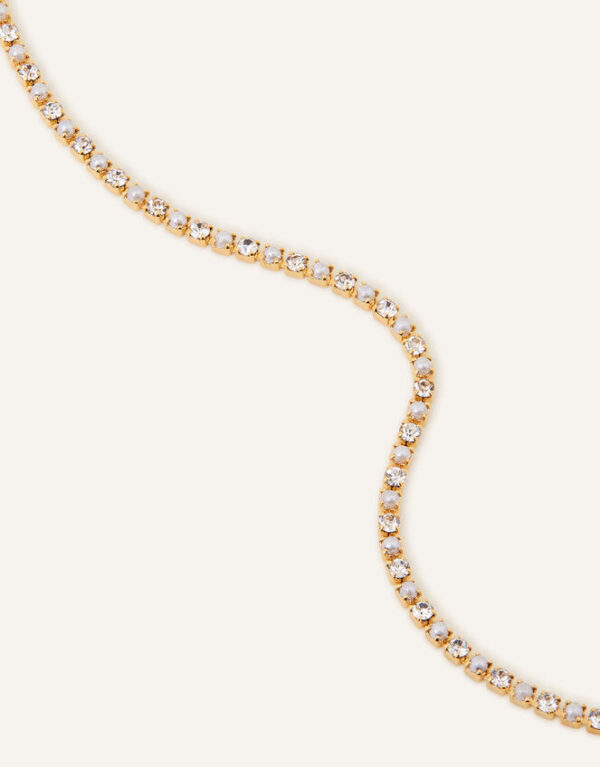 14ct Gold-Plated Pearl Sparkle Tennis Bracelet