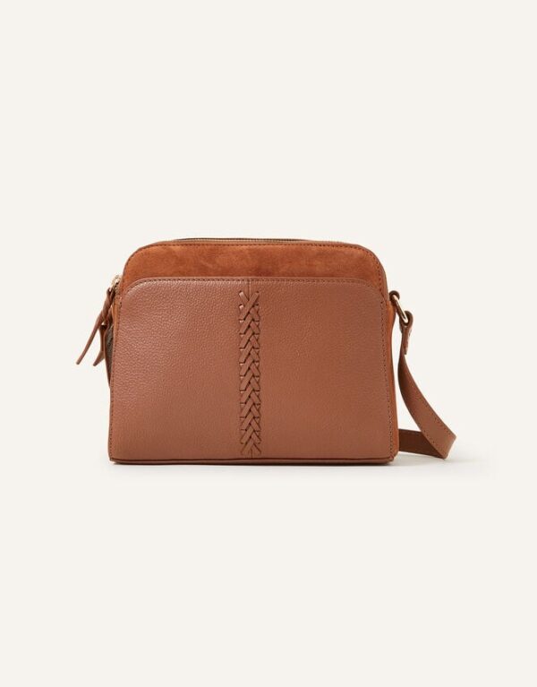 Leather Double Zip Cross-Body Bag