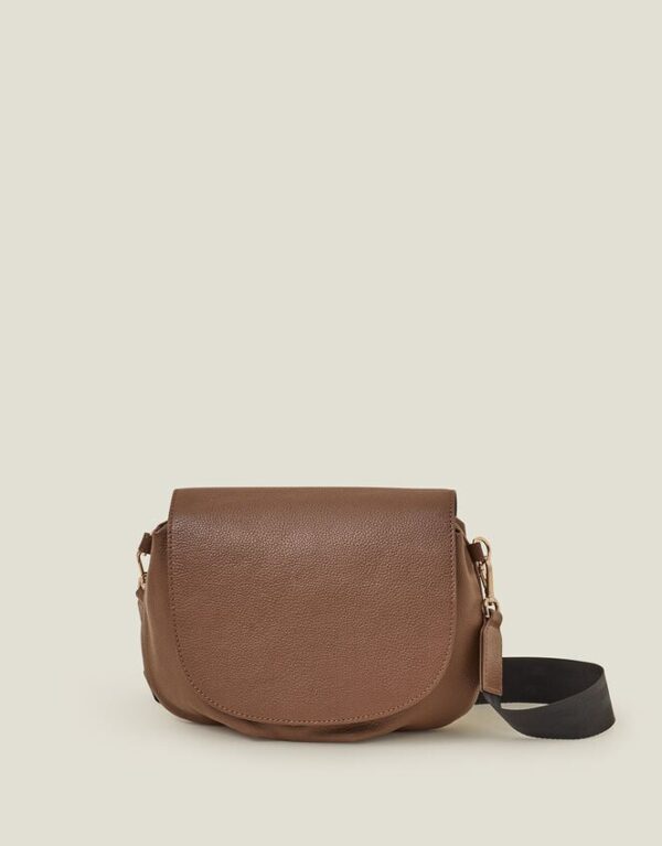 Leather Webbing Strap Cross-Body Bag