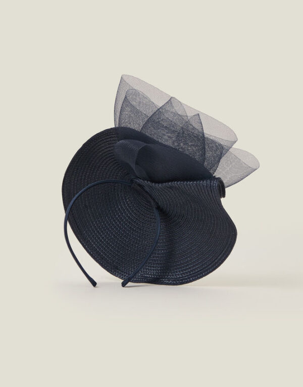 Mary Jane Woven Disc Fascinator Blue