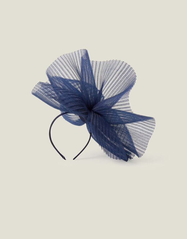 Pleated Fascinator Blue