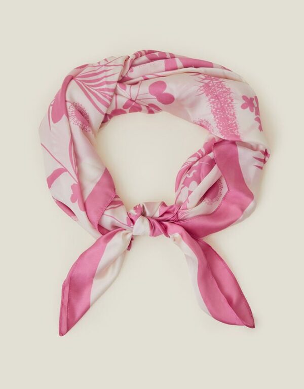 Satin Square Scarf Pink