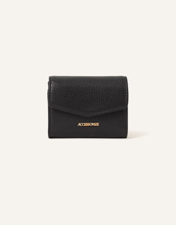 Small Flap Zip Around Purse Black