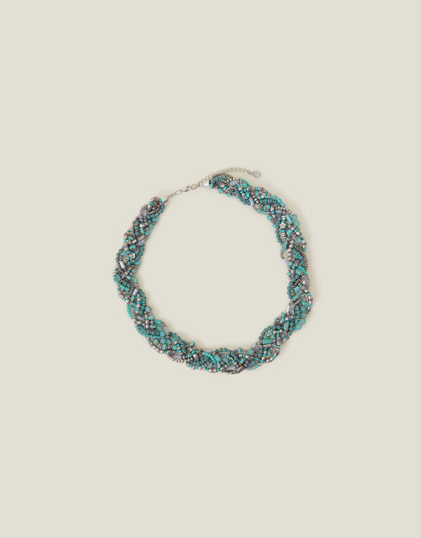 Statement Beaded Plait Necklace