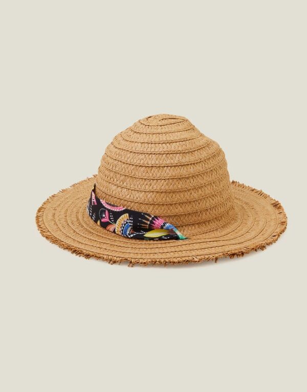 Tie Raffia Floppy Hat Natural